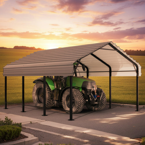 10x20 FT Outdoor Portable Garage Carport Canopy with Heavy-Duty Frame