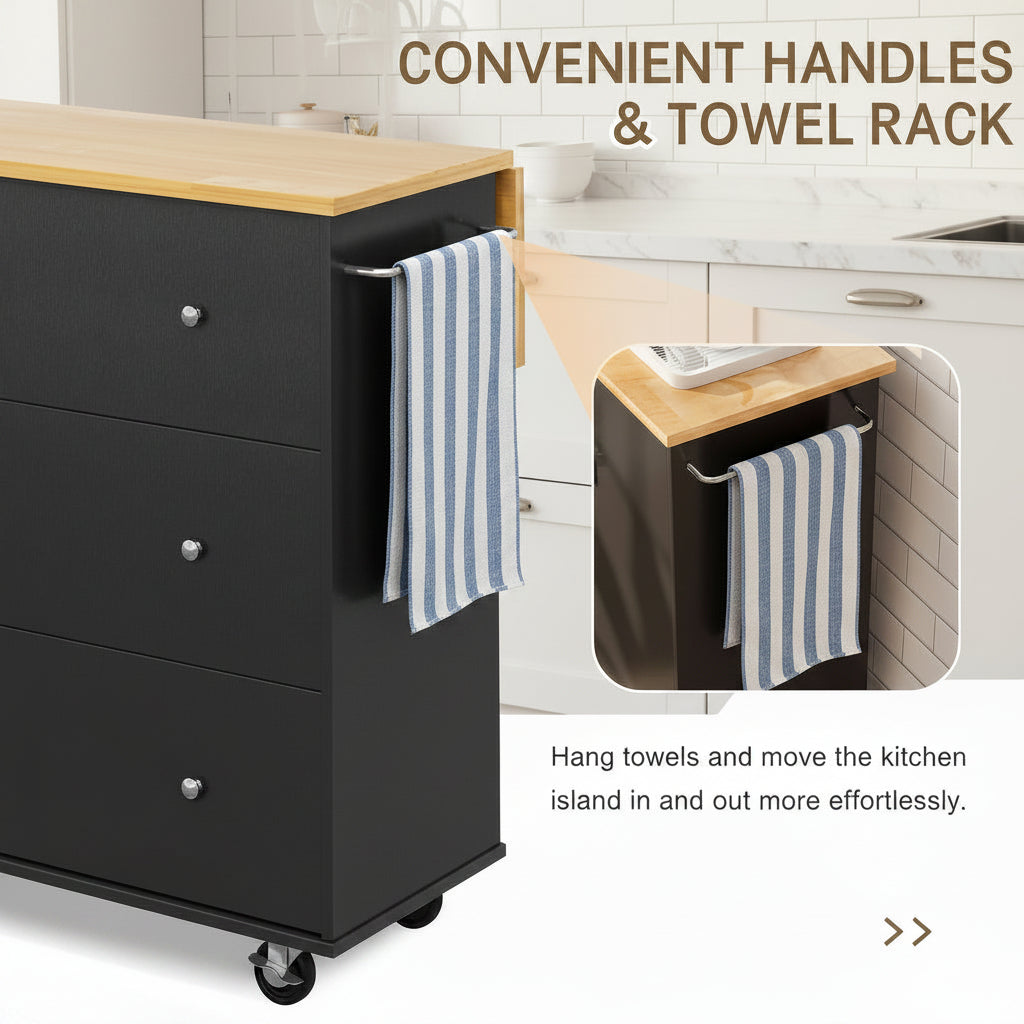 Rolling Kitchen Island Table Storage Mobile Kitchen Cabinet