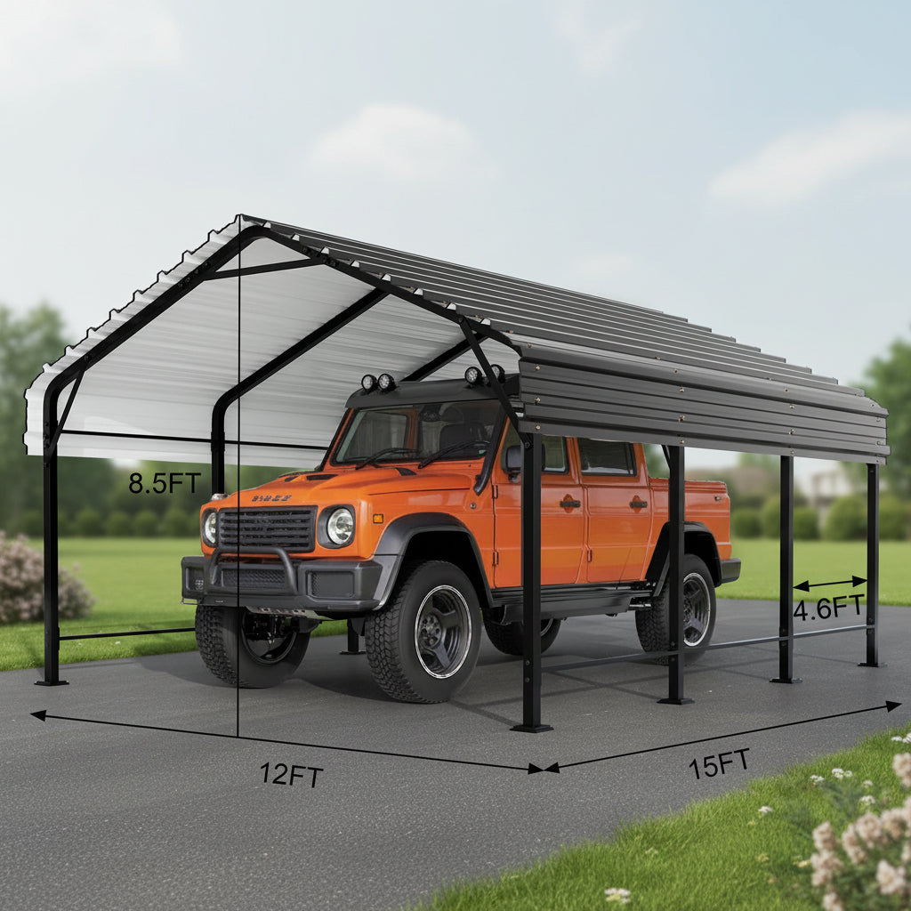 10x20 FT Outdoor Portable Garage Carport Canopy with Heavy-Duty Frame