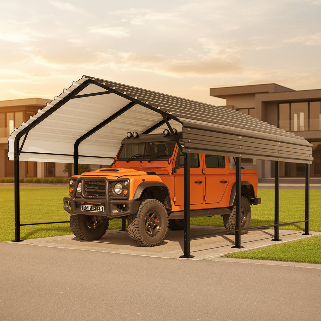 10x20 FT Outdoor Portable Garage Carport Canopy with Heavy-Duty Frame
