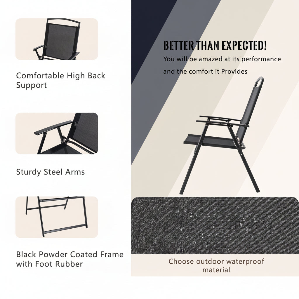 6-Piece Outdoor Folding Dining Set with Umbrella