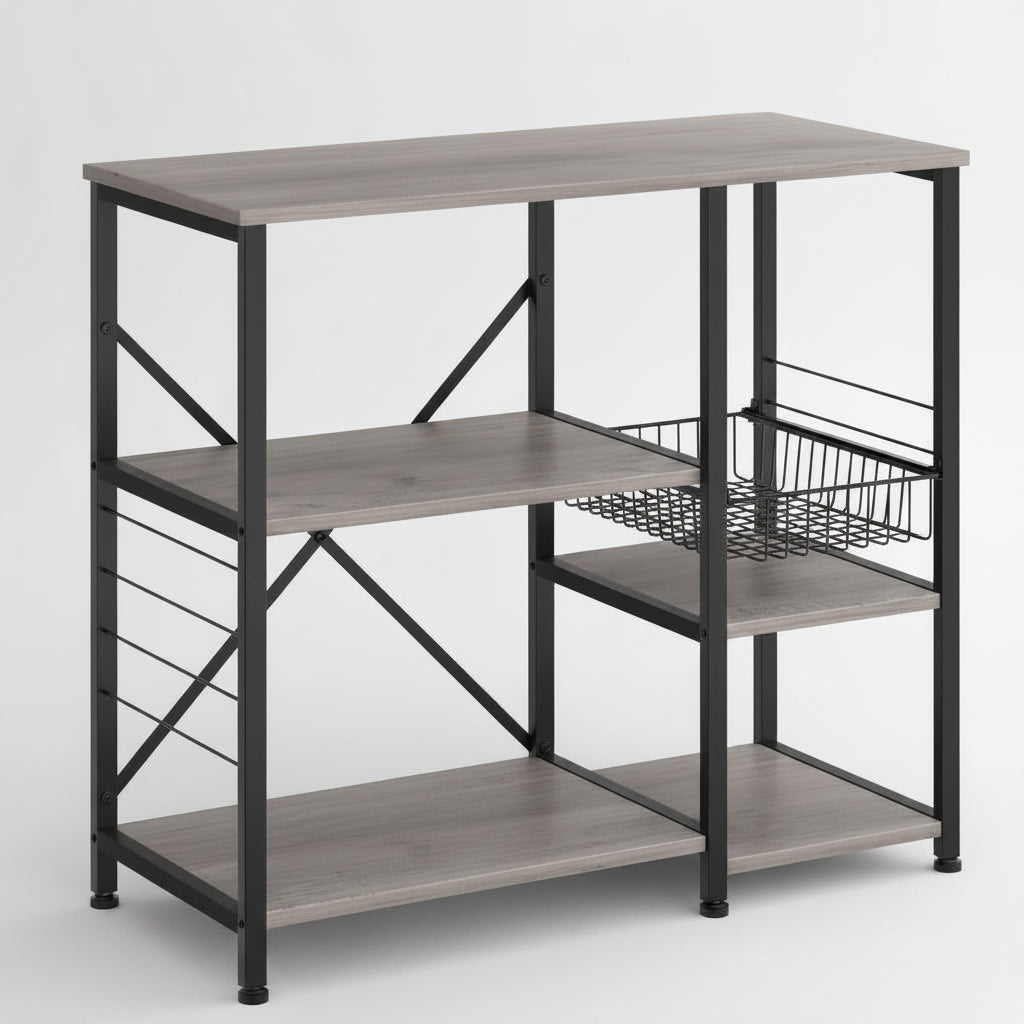 Kitchen Bakers Rack Coffee Bar Microwave Stand Storage Rack
