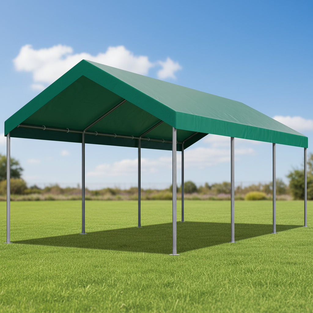 10' x 20' Heavy-Duty Carport Canopy with 180G PE Tarp