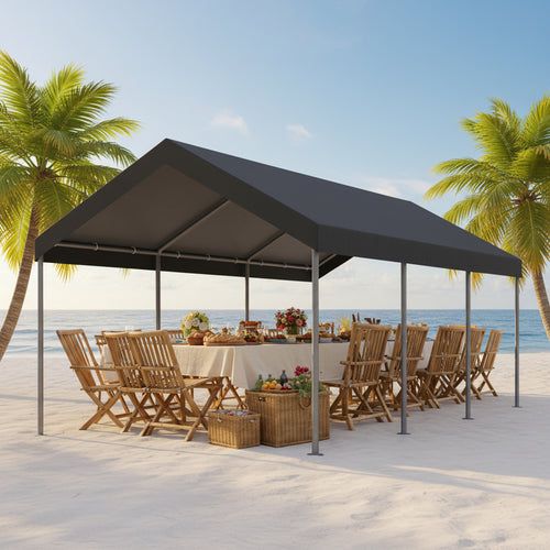 10' x 20' Heavy-Duty Carport Canopy with 180G PE Tarp