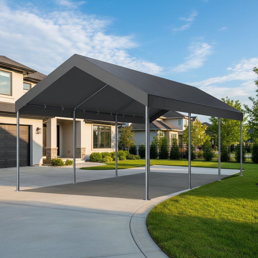 10' x 20' Heavy-Duty Carport Canopy with 180G PE Tarp
