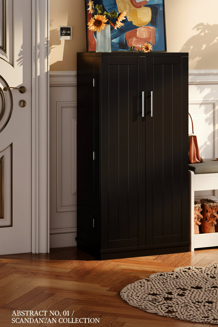 Walsunny 47-Inch Farmhouse Kitchen Pantry Storage Cabinet with Adjustable Shelves