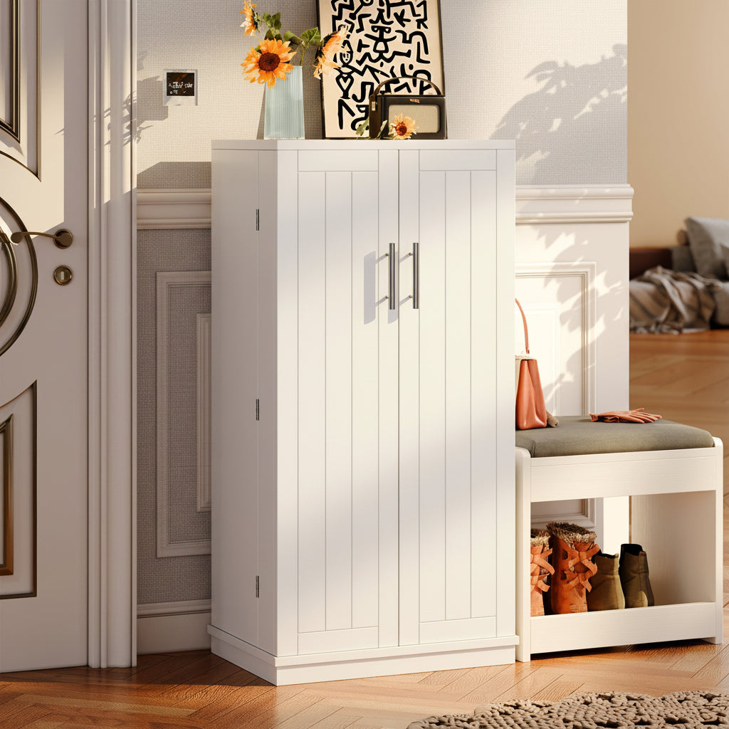 Walsunny 47-Inch Farmhouse Kitchen Pantry Storage Cabinet with Adjustable Shelves