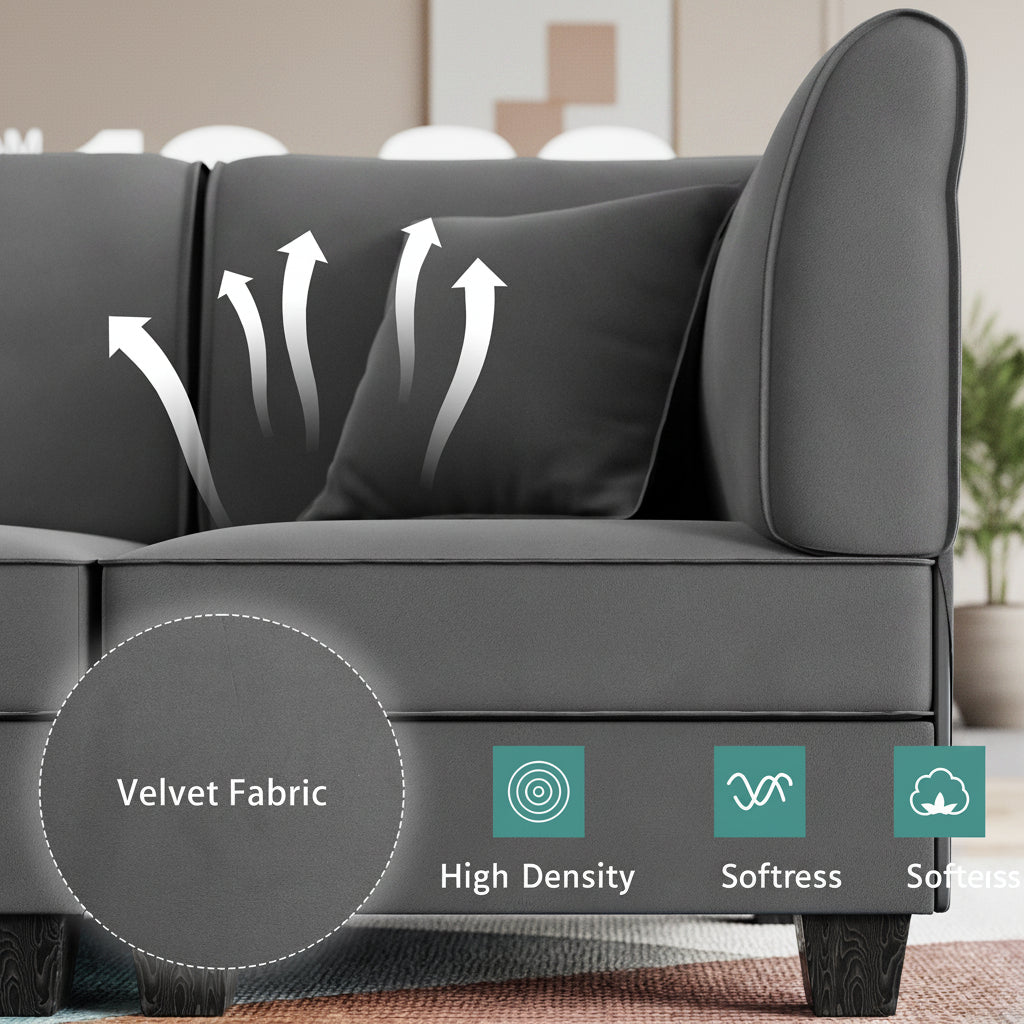 6-Seat U-Shaped Convertible Sectional Sofa