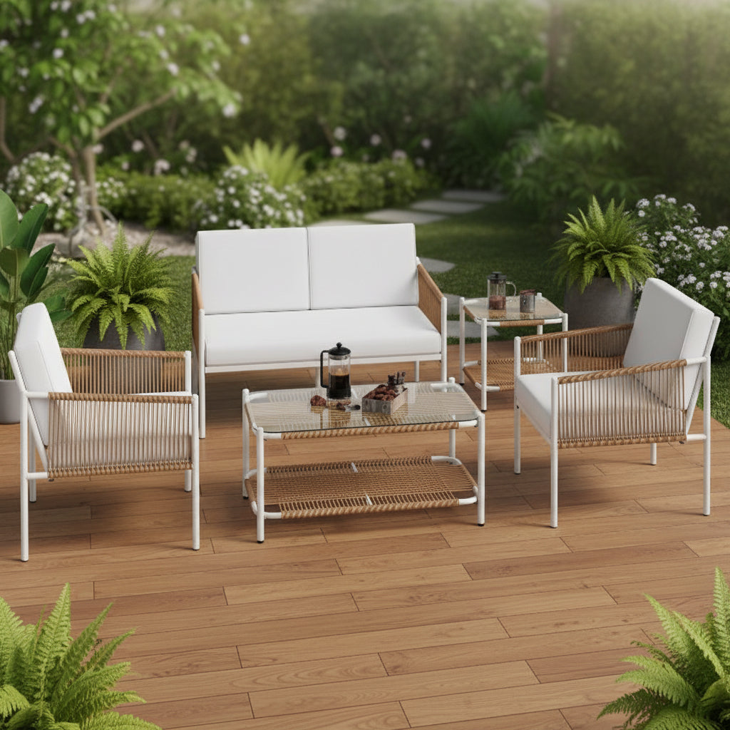 5-Piece Outdoor Rattan Conversation Set
