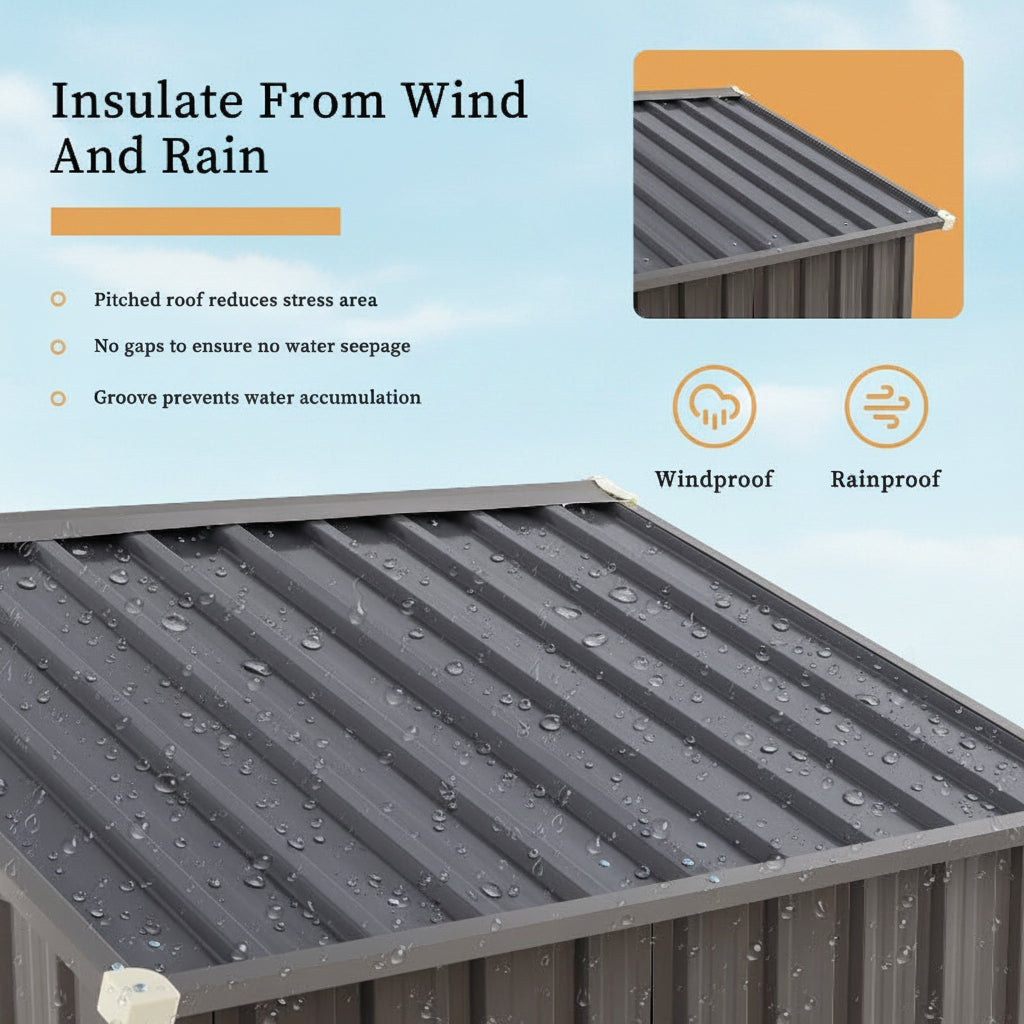 Outdoor Steel Storage Shed for Garden & Backyard