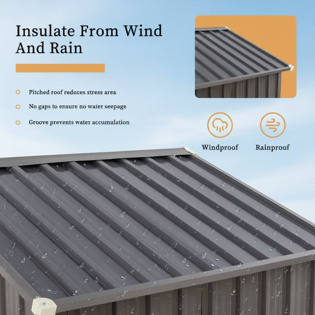 Outdoor Steel Storage Shed for Garden & Backyard