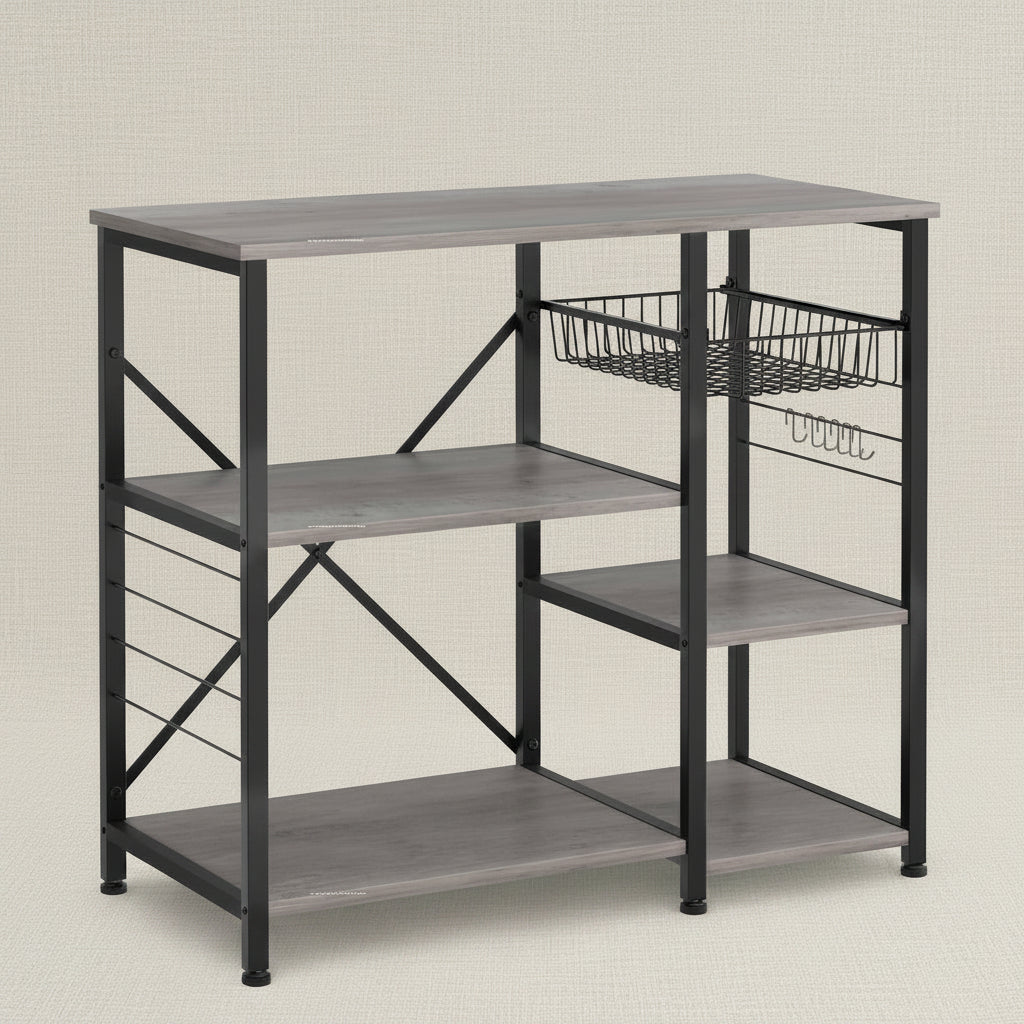 Kitchen Bakers Rack Coffee Bar Microwave Stand Storage Rack
