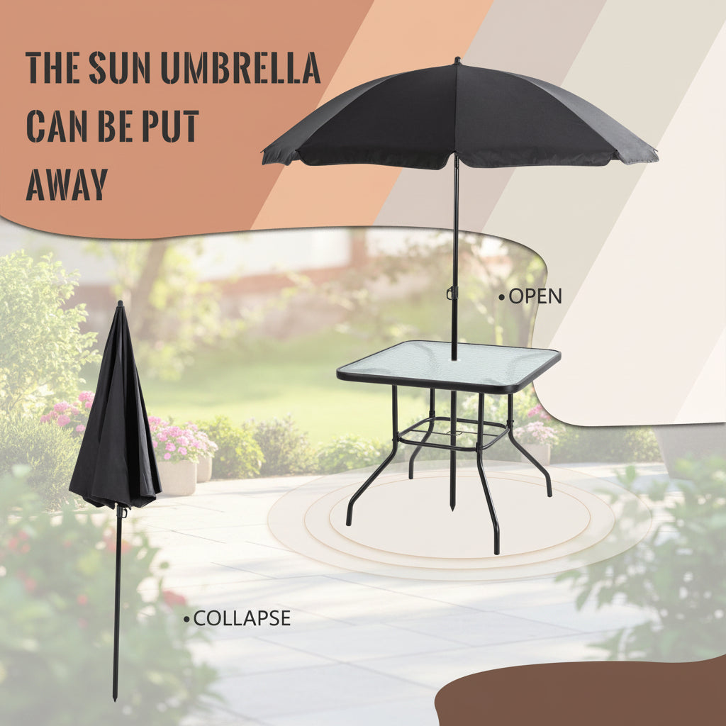 6-Piece Outdoor Folding Dining Set with Umbrella