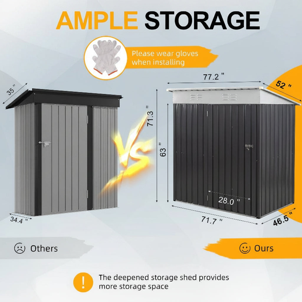 Outdoor Steel Storage Shed for Garden & Backyard