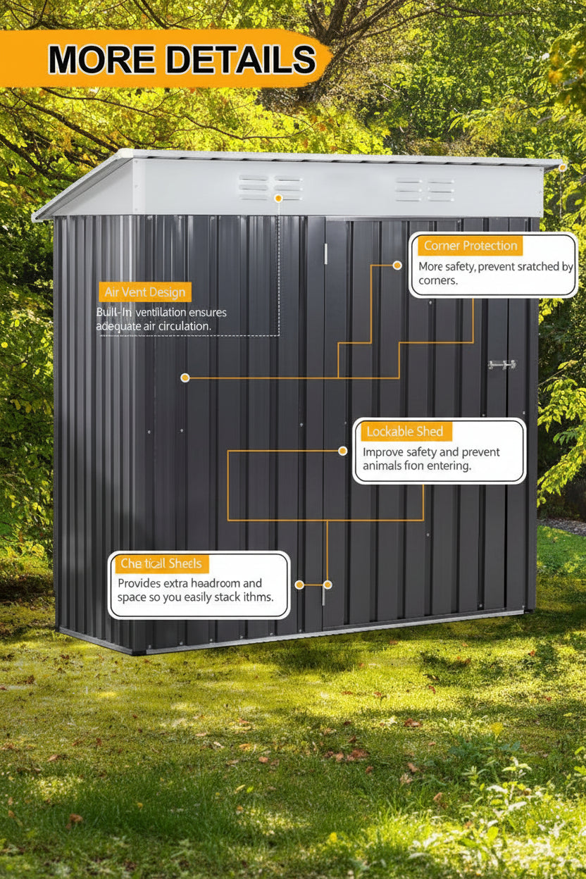 Outdoor Steel Storage Shed for Garden & Backyard