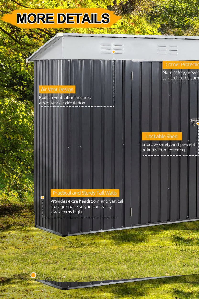 Outdoor Steel Storage Shed for Garden & Backyard