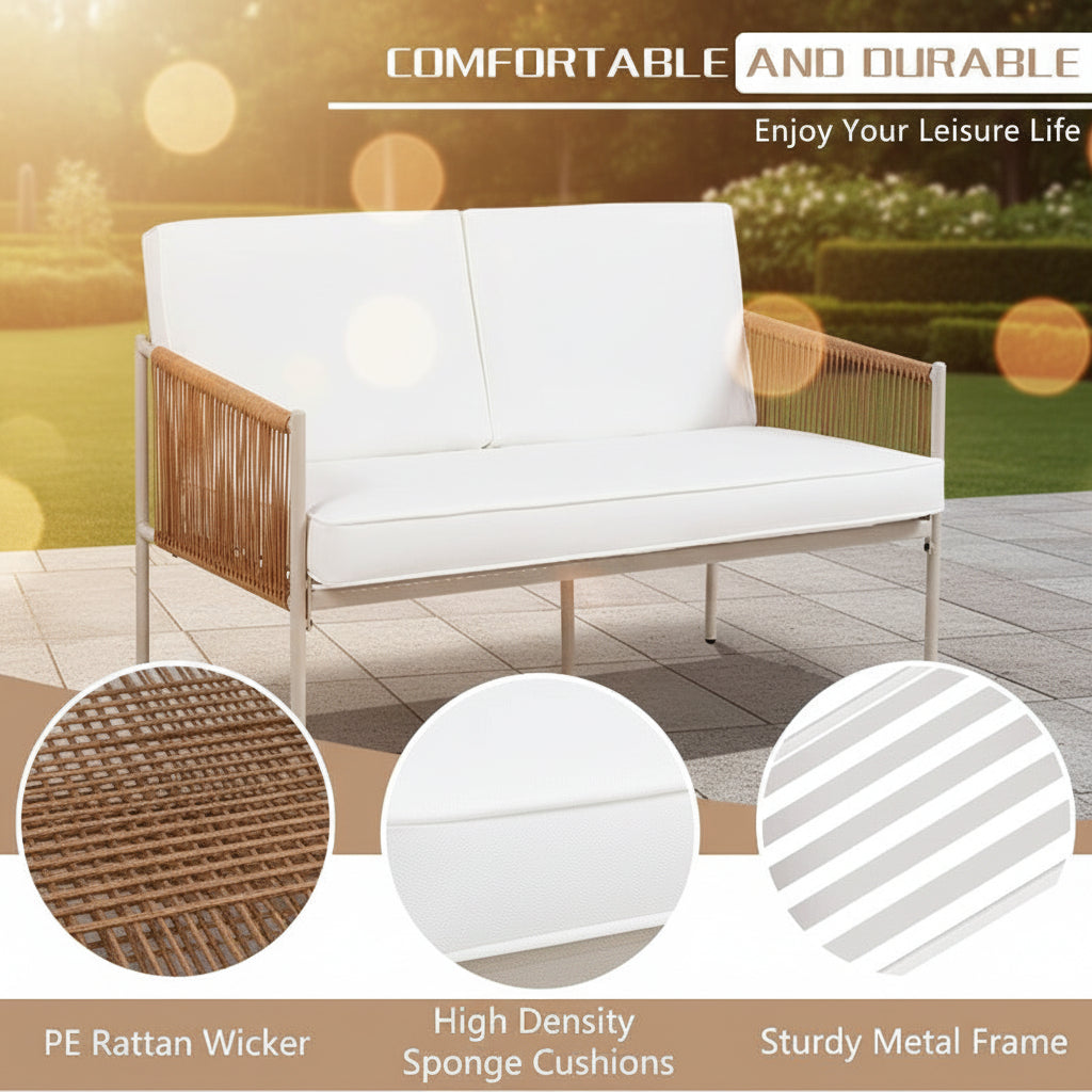 5-Piece Outdoor Rattan Conversation Set