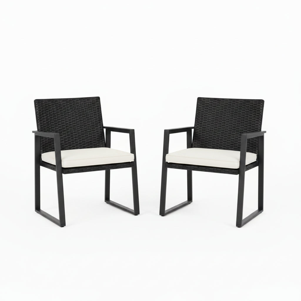 Outdoor Wicker Bistro Set Two Chairs Outdoor Patio Table