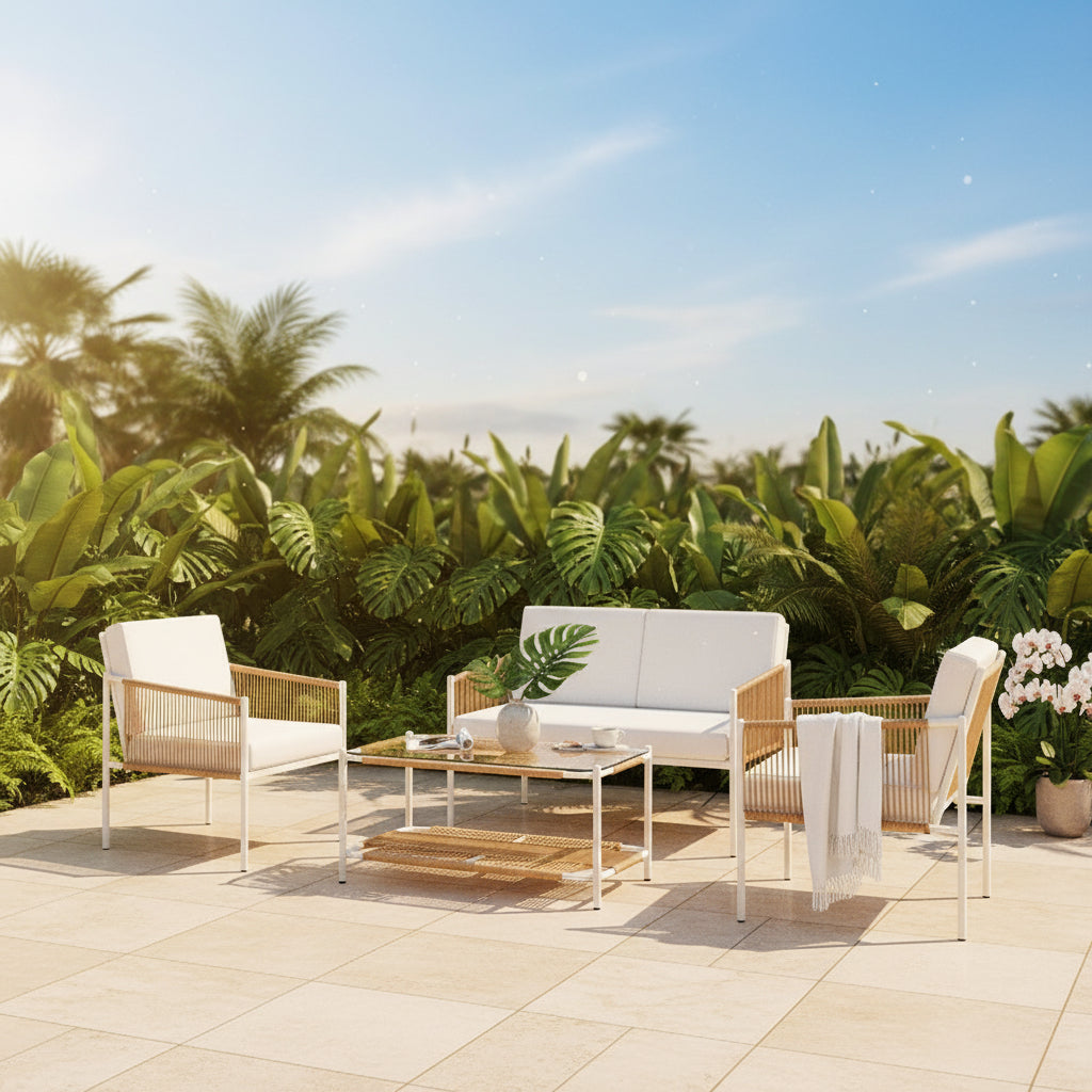 5-Piece Outdoor Rattan Conversation Set