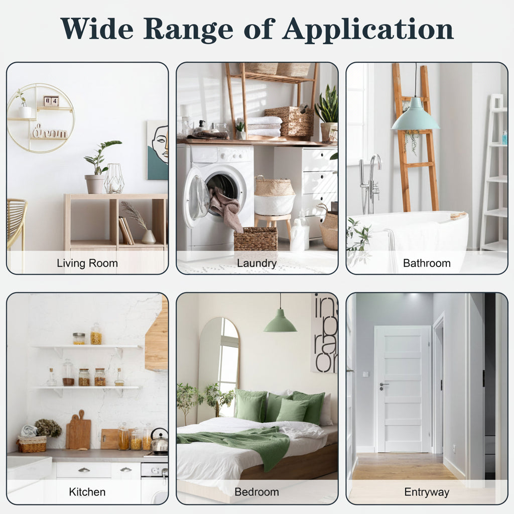 Bathroom Medicine Cabinet with Mirror, 2 Doors and 3 Open Storage Shelves