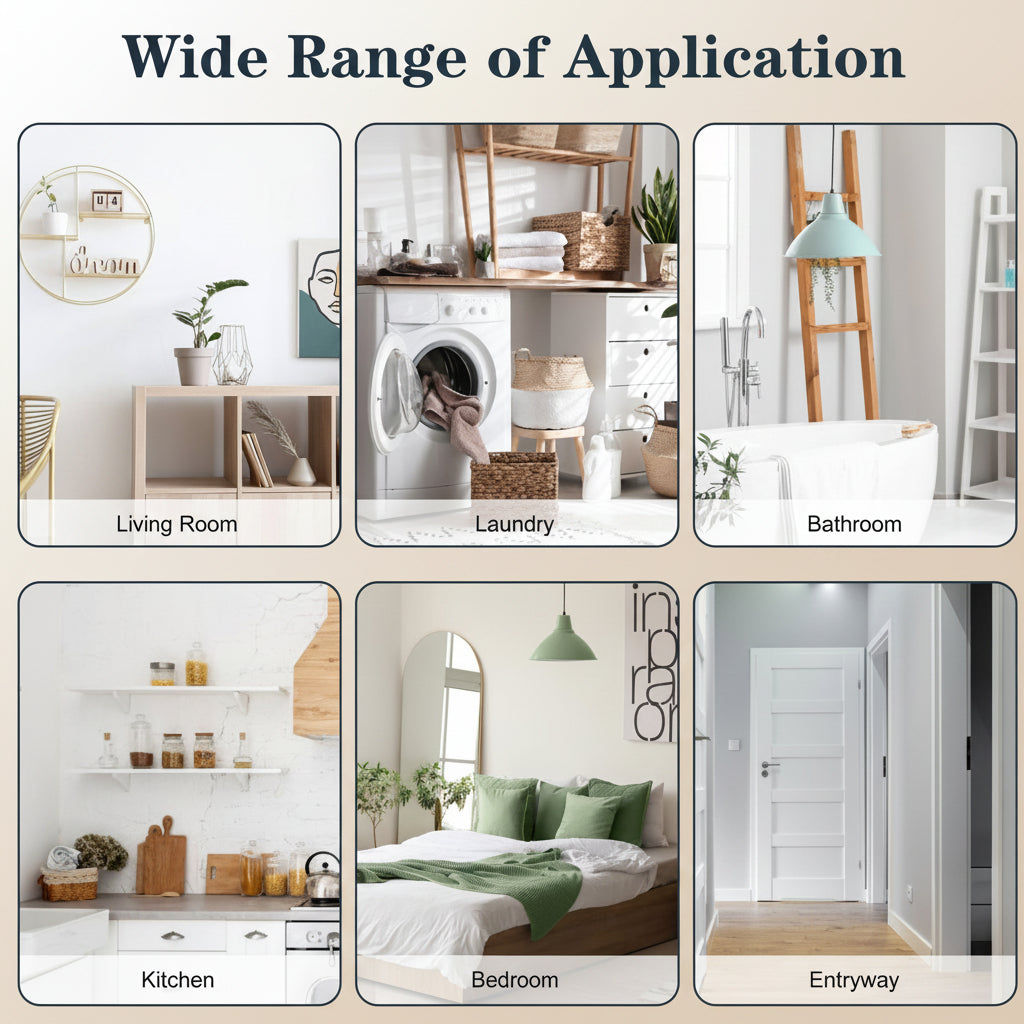 Bathroom Medicine Cabinet with Mirror, 2 Doors and 3 Open Storage Shelves