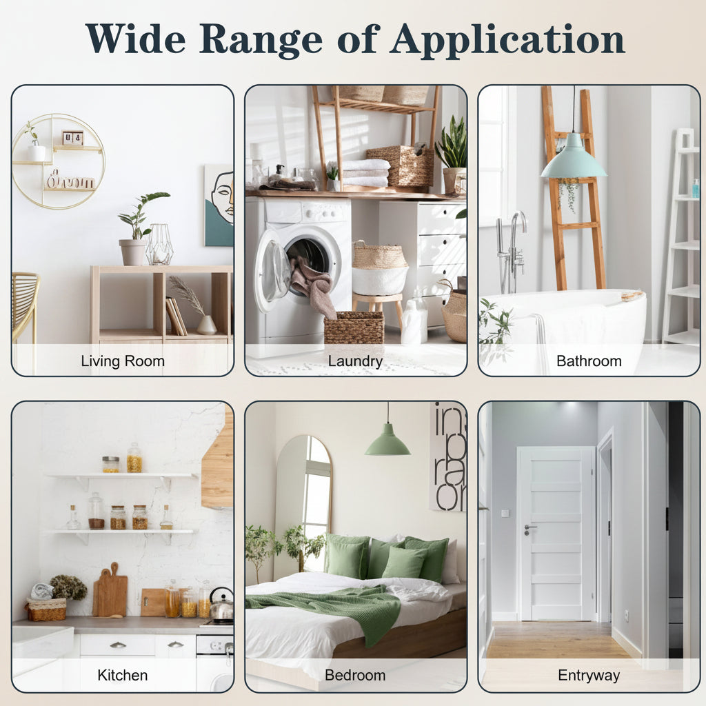 Bathroom Medicine Cabinet with Mirror, 2 Doors and 3 Open Storage Shelves