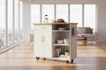 42" Kitchen Island Cart with Solid Wood Top