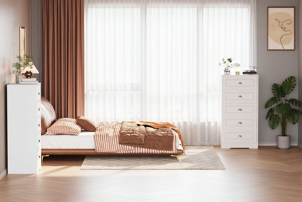 Walsunny Tall 5-Drawer Vertical Dresser for Bedroom Storage