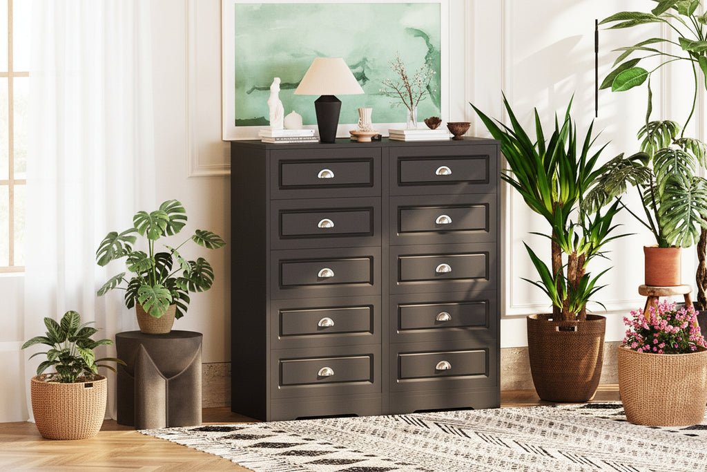 Walsunny Tall 5-Drawer Vertical Dresser for Bedroom Storage