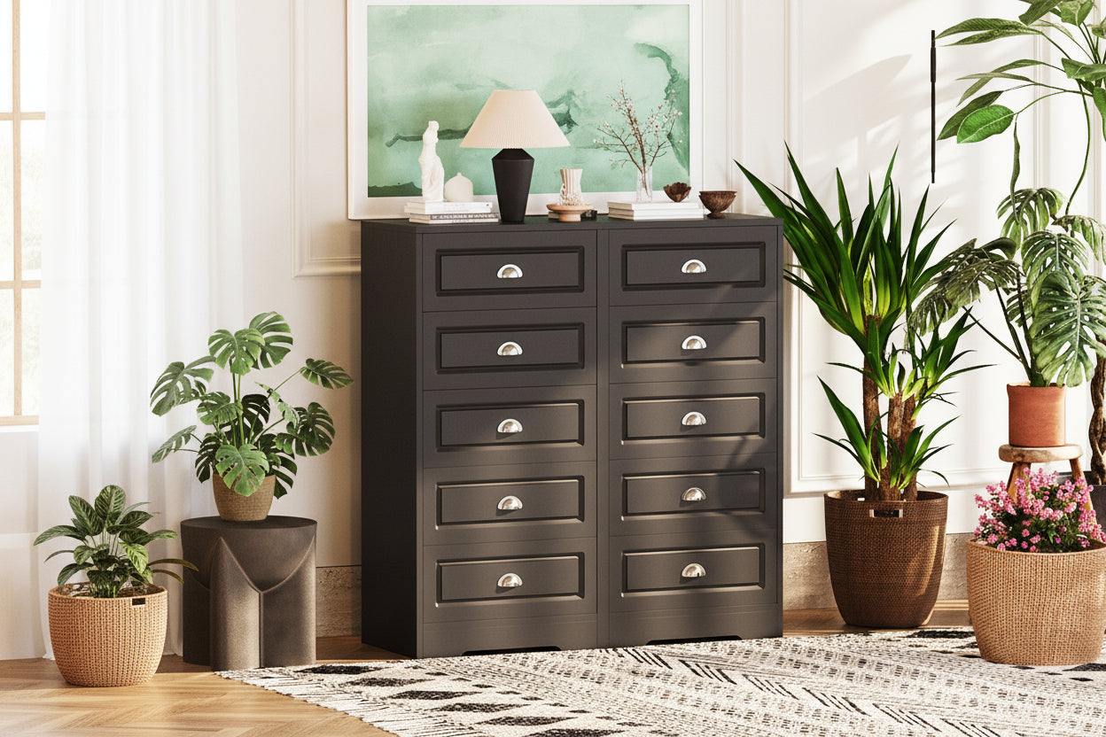 Walsunny Tall 5-Drawer Vertical Dresser for Bedroom Storage