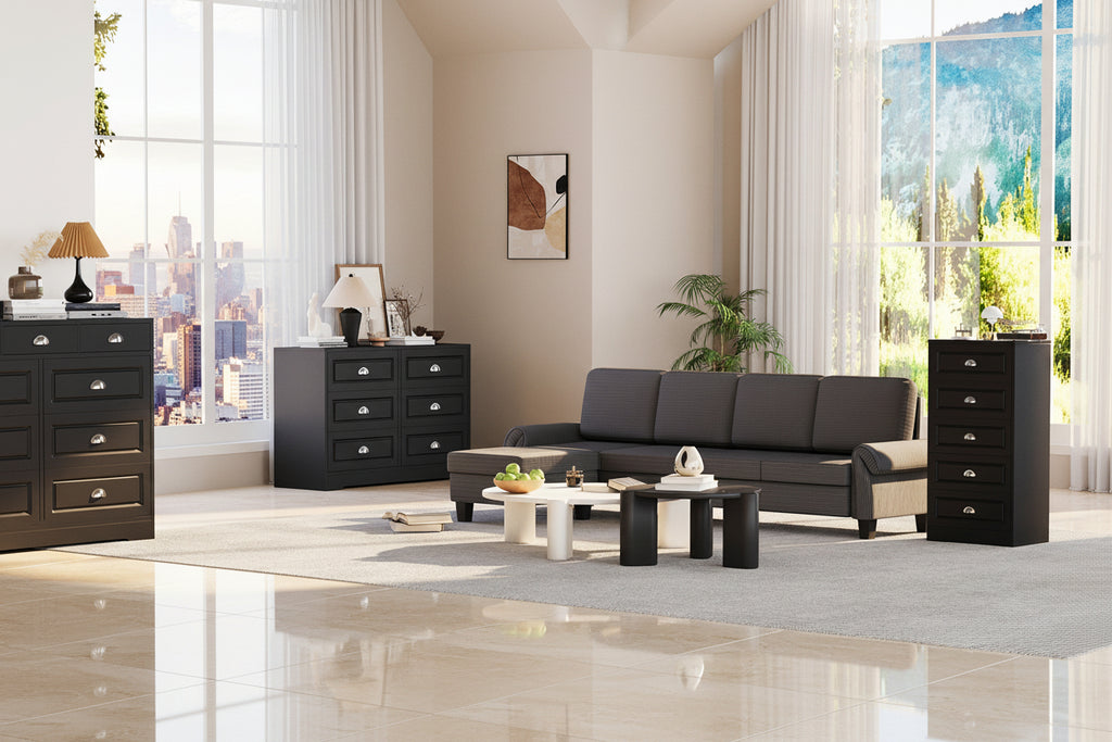 Walsunny Tall 5-Drawer Vertical Dresser for Bedroom Storage