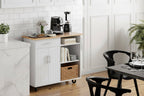 Kitchen Island Cart Solid Wood Top Forty Two Inch Storage