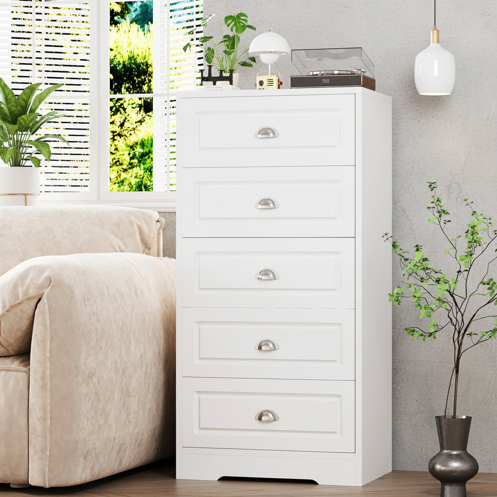 Walsunny Tall 5-Drawer Vertical Dresser for Bedroom Storage
