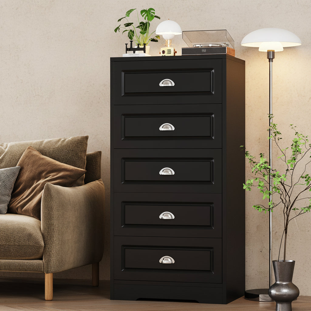 Walsunny Tall 5-Drawer Vertical Dresser for Bedroom Storage