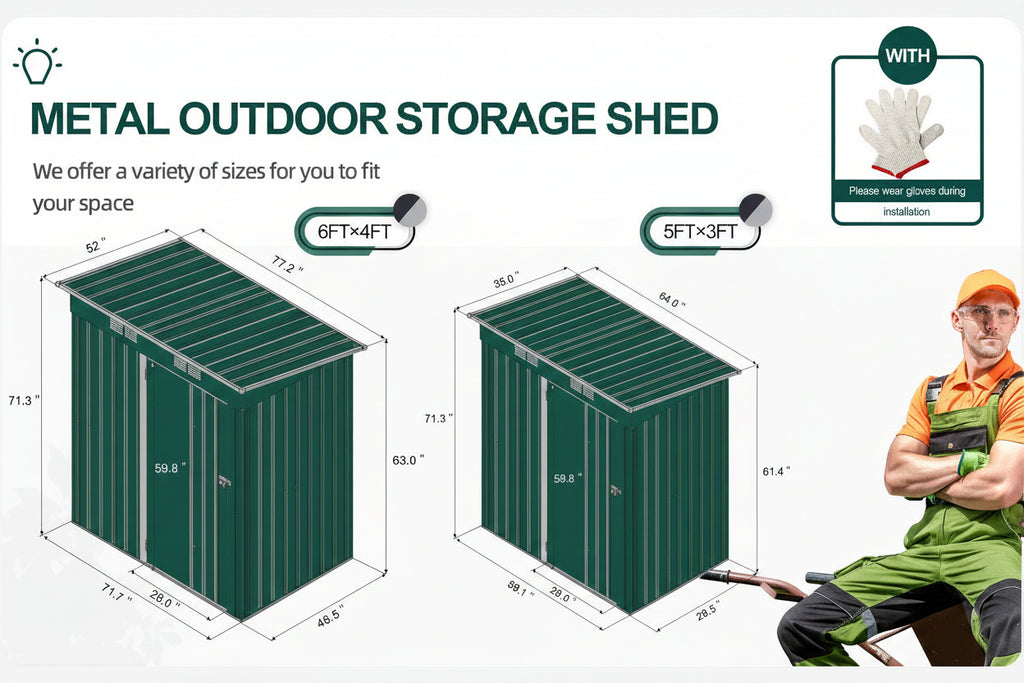 Outdoor Steel Storage Shed for Garden & Backyard