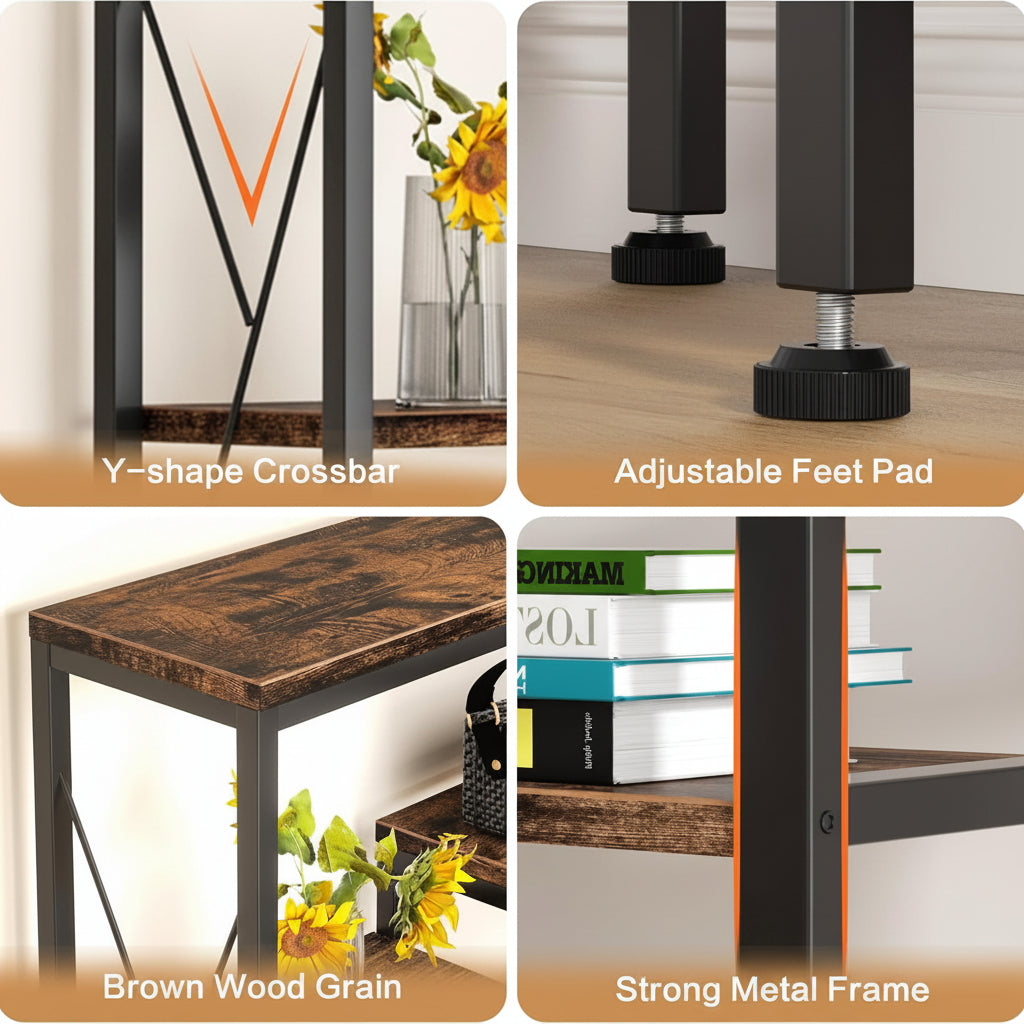 5-Tier L-Shaped Corner Bookshelf