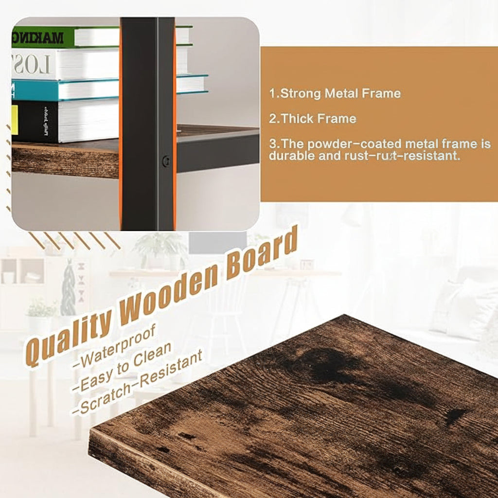 5-Tier L-Shaped Corner Bookshelf