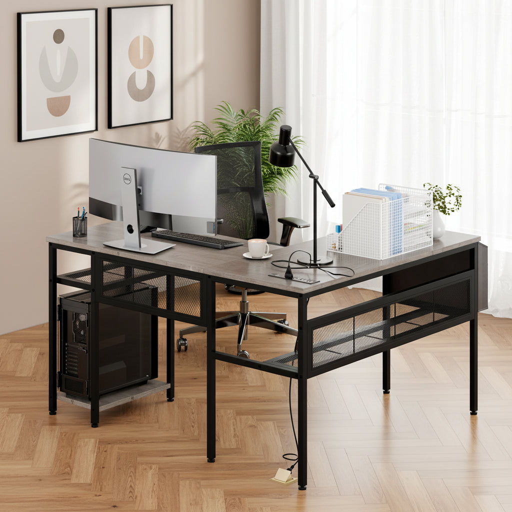 50-Inch L-Shaped Gaming Computer Desk for Home Office