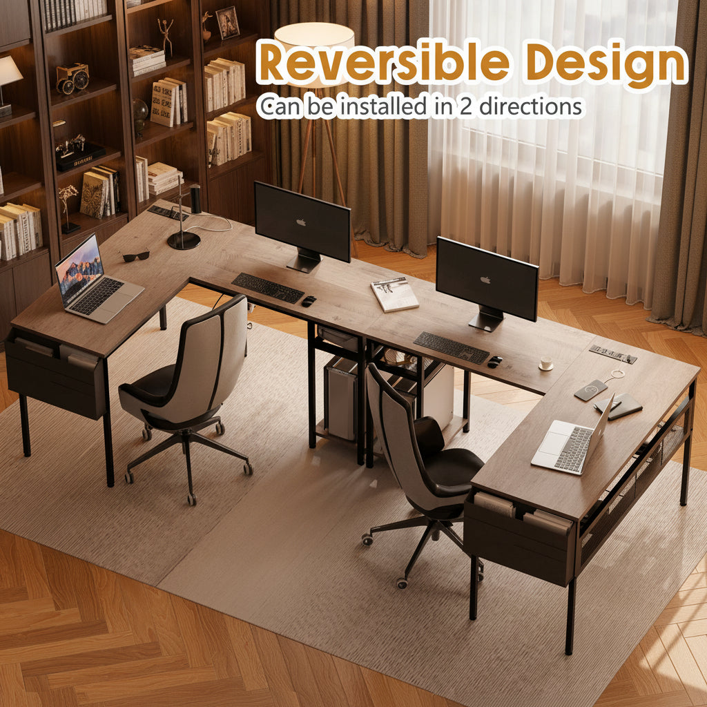 50-Inch L-Shaped Gaming Computer Desk for Home Office