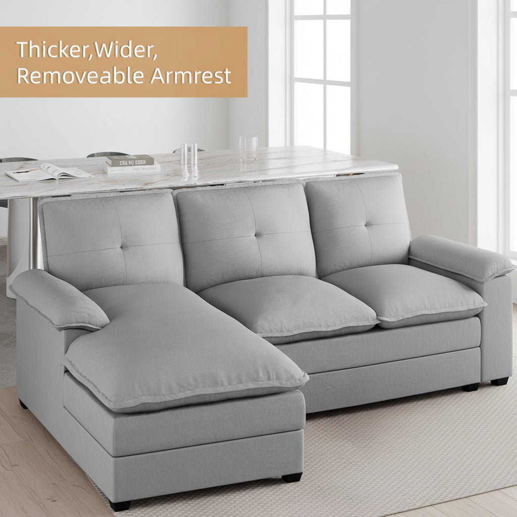 Walsunny Modern 109" U-Shaped Sectional Sofa with Double Chaise Lounge, 4-Seat
