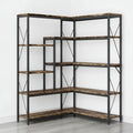 L Shaped Corner Bookshelf Five Tier Storage Display Rack