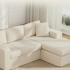 Cloud Modular Sectional Sofa L Shaped Corduroy Deep Seat