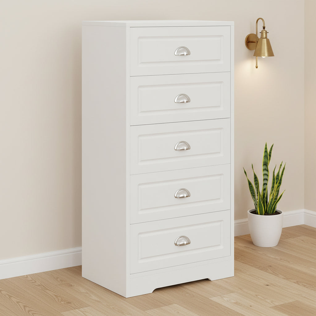Walsunny Tall 5-Drawer Vertical Dresser for Bedroom Storage