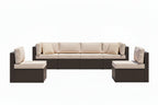 Outdoor PE Wicker Sectional Sofa Set Seven Piece Patio