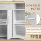 Kitchen Island Cart Solid Wood Top Forty Two Inch Storage