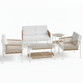 Outdoor Rattan Conversation Set Five Piece Patio Furniture