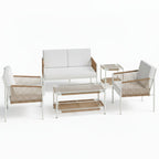 Outdoor Rattan Conversation Set Five Piece Patio Furniture