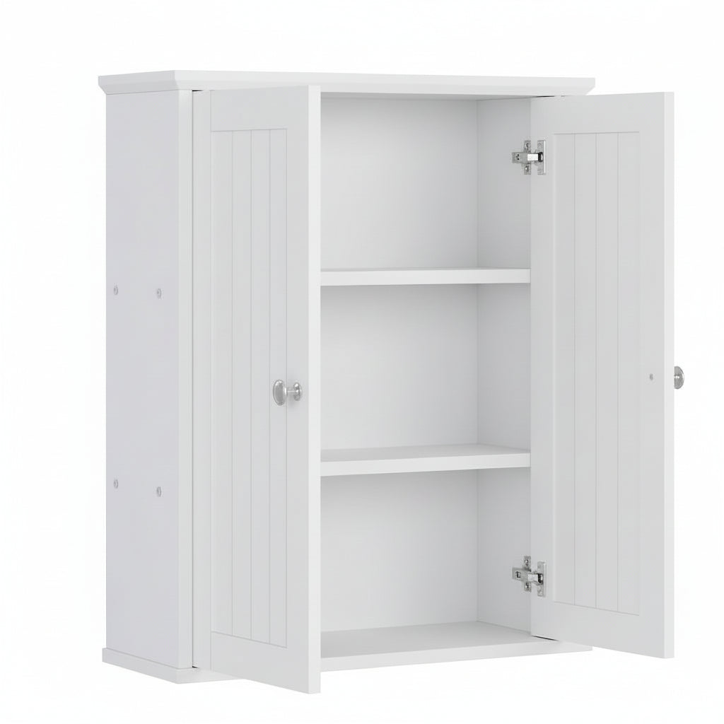 Bathroom Wall Mounted Cabinet Two Door Storage Organizer