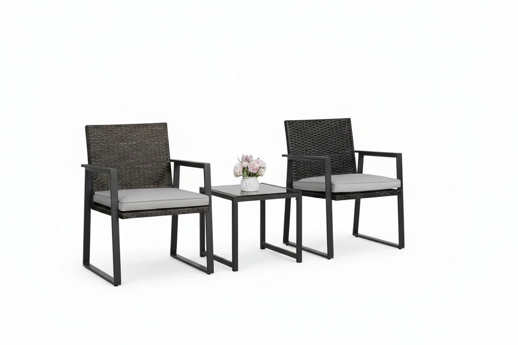Outdoor Wicker Bistro Set Two Chairs Outdoor Patio Table