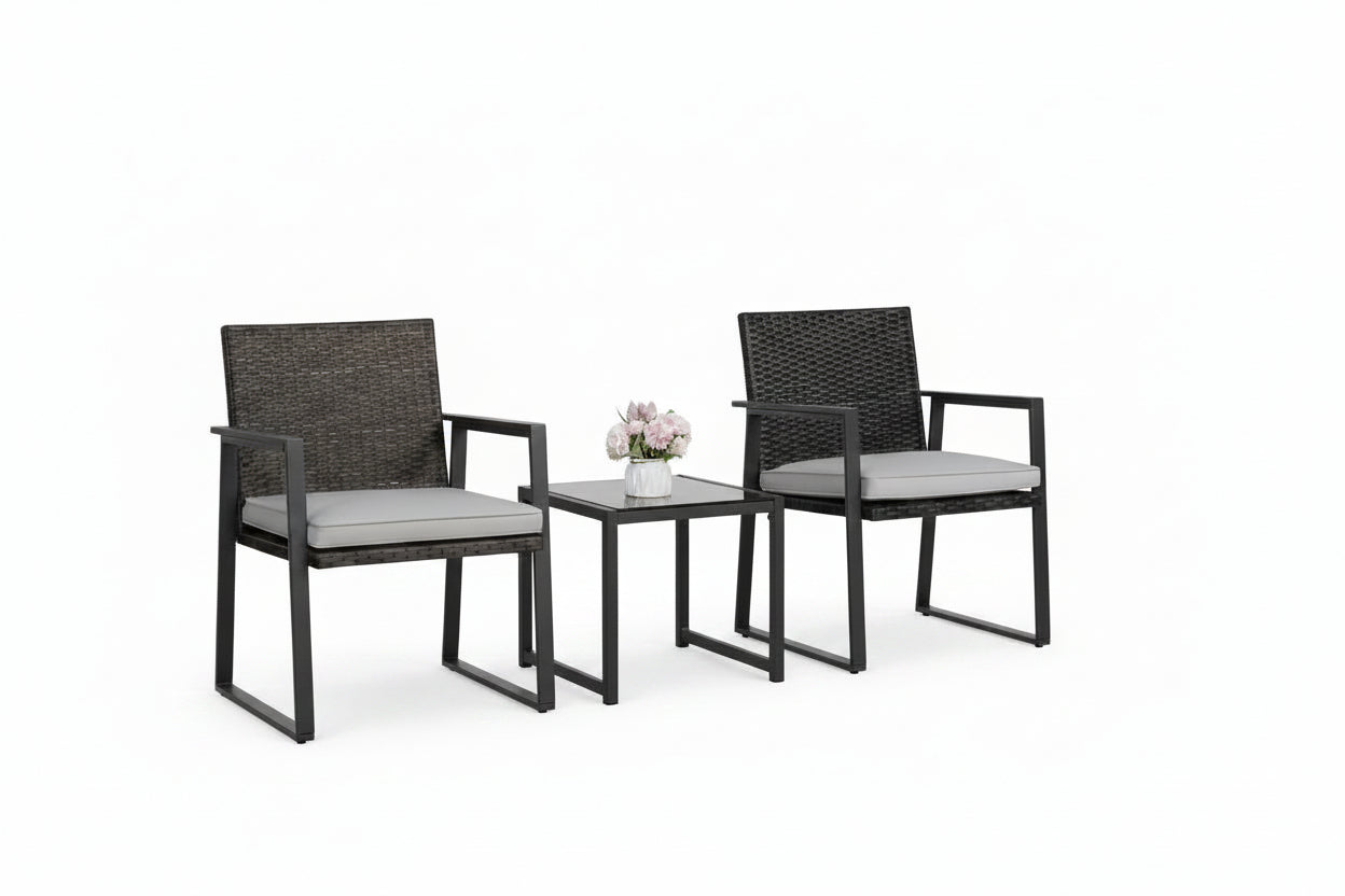Outdoor Wicker Bistro Set Two Chairs Outdoor Patio Table